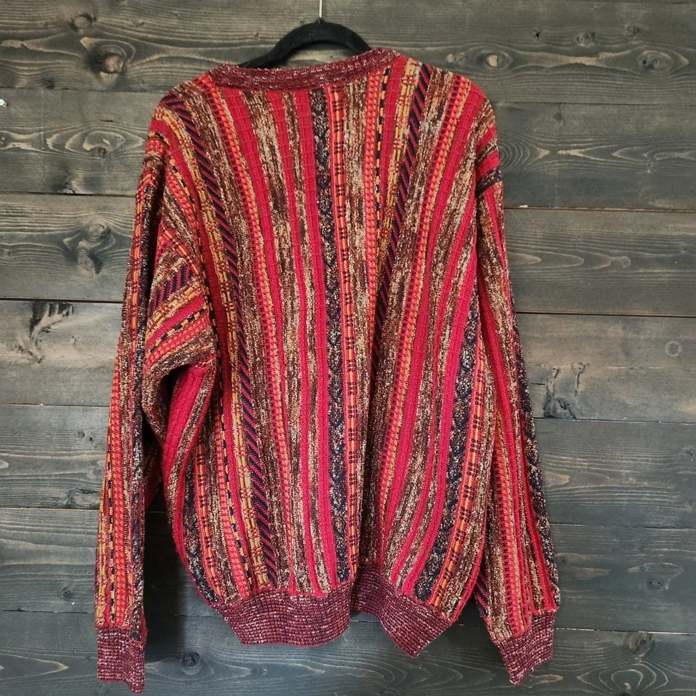 Vtg Norm Thompson Men's XL Wool Blend 3D Knit Sweater Made In Italy